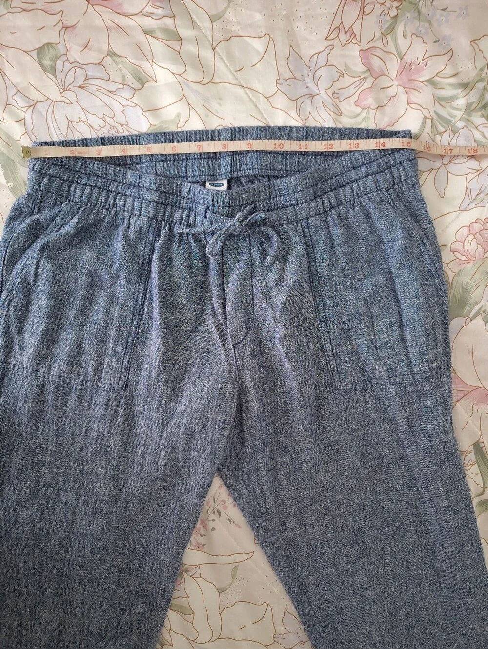Old Navy M Linen Blend Pans Chambray Blue